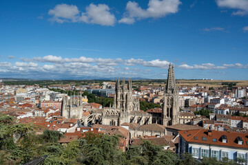 Burgos, Spain - August 4, 2023: Cathedral of the city of Burgos, Spain