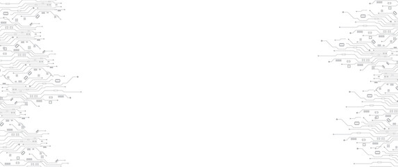 Abstract Technology Circuit board background. Grey white Abstract technology background. Digital technology with plexus background and space for your text	
