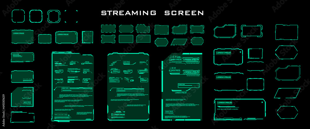 Poster Set of window frames for communication in the network, chats, forums and Internet portals. Modern dialog HUD interface elements. Window layouts for text. Information dialog boxes