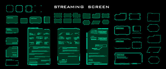 Set of window frames for communication in the network, chats, forums and Internet portals. Modern dialog HUD interface elements. Window layouts for text. Information dialog boxes
