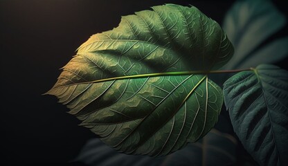 Cinematic background of green leaf
