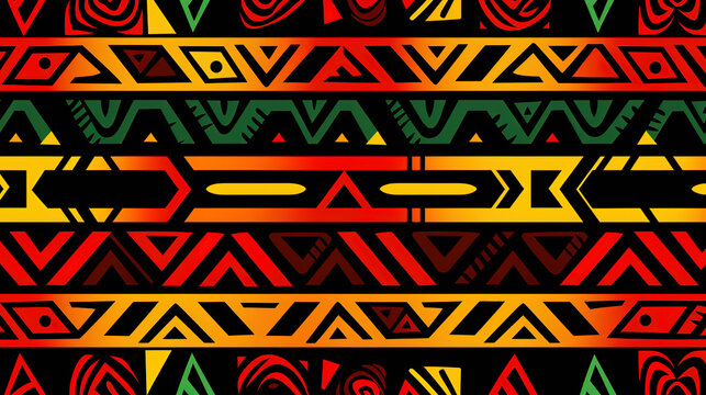 Flat african pattern design. Generative Ai