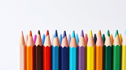 colored pencils pile on light background