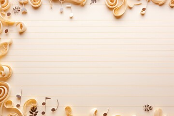 A sheet of lined paper with musical notes