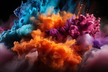 Explosion of coloured powder.