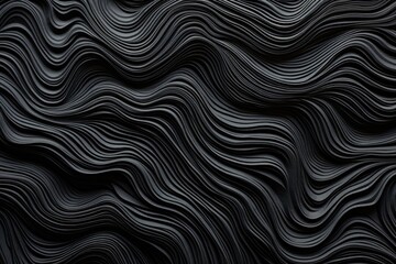 An abstract black background with wavy lines