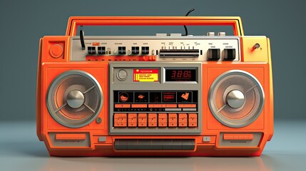 radio music boombox retro tape cassette player recorde