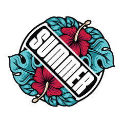 vector summer with flora design for t shirt or your brand