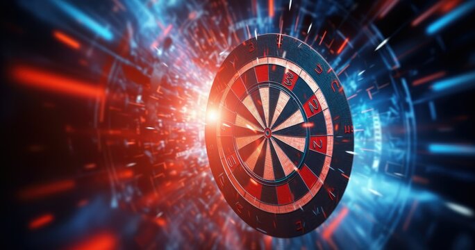 target hit in the center by arrows red dart arrow hitt