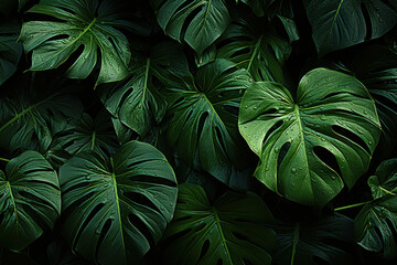 Monstera Deliciosa leaves background 