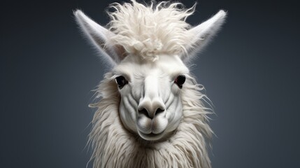 white llama head wild or farm animal