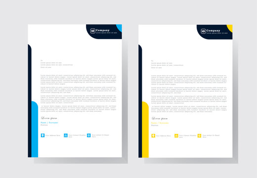 Corporate Modern Letterhead Design Template With Yellow Color. Creative Modern Letter Head Design Template For Your Project. Letterhead, Letter Head, Business Letterhead Design.