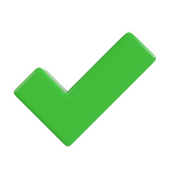 Check mark 3d icon green tick.