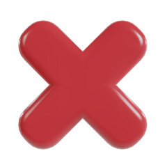 Obraz premium Cross icon 3d button. wrong check mark.