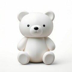 3D toy bear isolated on white background