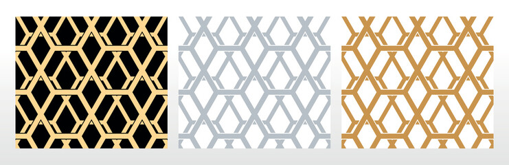 Set of abstract geometric patterns. Seamless vector backgrounds. Colored ornaments Graphic modern patterns Simple lattice graphic design