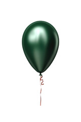 green helium balloon. Birthday balloon flying for party and celebrations. Isolated on white background. Generative AI