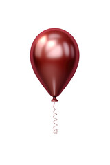red helium balloon. Birthday balloon flying for party and celebrations. Isolated on white background. Generative AI