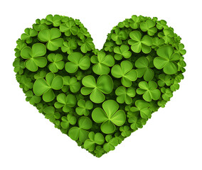 Shape of heart covered green leaves of clover plant, wood sorrel, Oxalis acetosella. Isolated, transparent background.