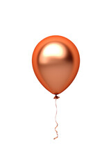 orange helium balloon. Birthday balloon flying for party and celebrations. Isolated on white background. Generative AI