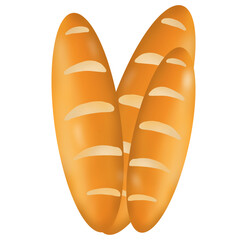 Bread, drawn by hand, colorful, appetizing, can be decorated in a variety of ways