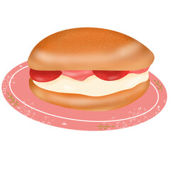 Bread, drawn by hand, colorful, appetizing, can be decorated in a variety of ways