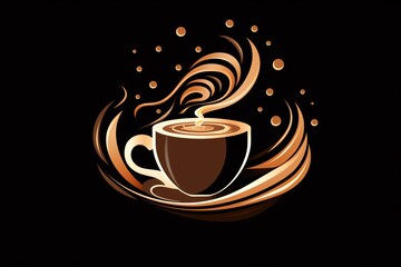 Obraz premium Vector illustration of a cup of coffee