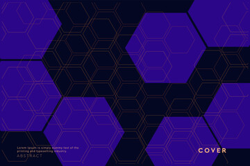 Trendy Seamless Texture Honeycomb. Background 3D Pattern Hexagon in Blue Colors. Abstract Mosaic Hexagon for Advertising, Poster, Banner, Cover. Vector illustration