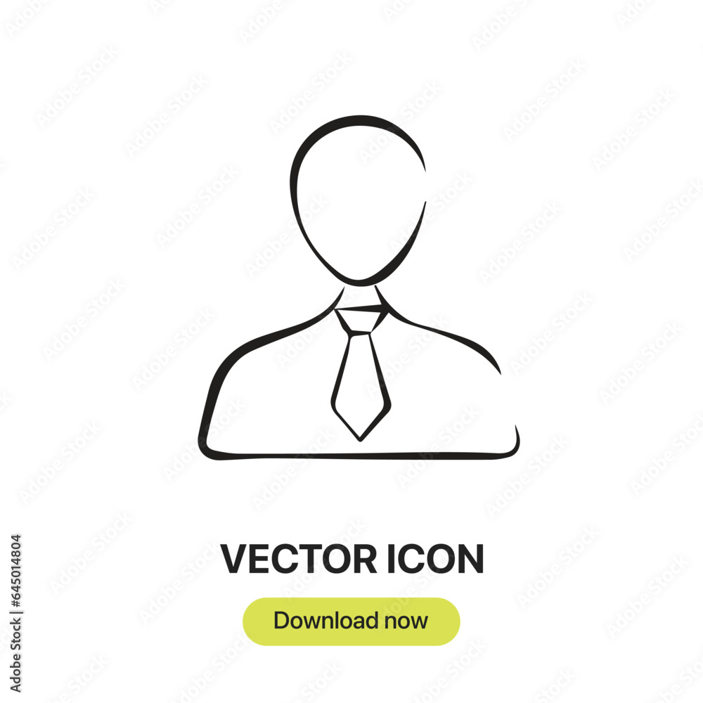 Poster employee icon vector. linear-style sign for mobile concept and web design. employee symbol illustrat