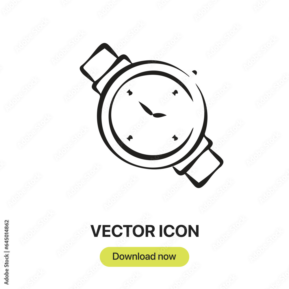 Poster watch icon vector. linear-style sign for mobile concept and web design. watch symbol illustration. p