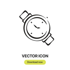 Watch icon vector. Linear-style sign for mobile concept and web design. Watch symbol illustration. Pixel vector graphics - Vector.	
