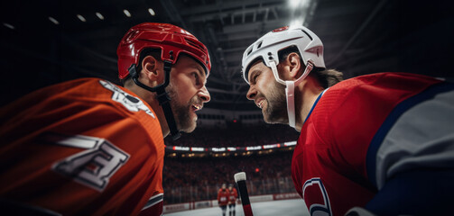 The exhilarating world of hockey: the clash between teammates.