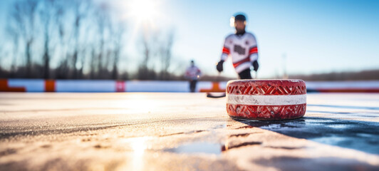 Puck on the hockey field