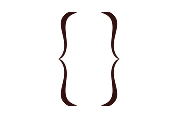 Bracket parenthesis vector. Linear shape icon for text. Typographic symbols of mathematics. Flat illustrations