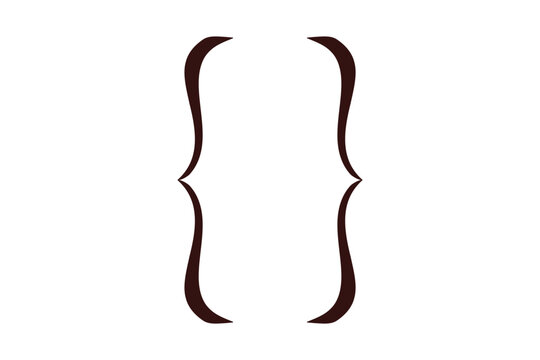 Bracket parenthesis vector. Linear shape icon for text. Typographic symbols of mathematics. Flat illustrations