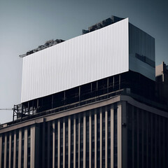 White Blank billboar  in the big cities daylight generative ai illustration art