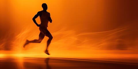 Fototapeta na wymiar Male runner on the street runs for training.