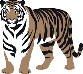 Siberian tiger flat icon