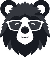 Spectacled bear flat icon
