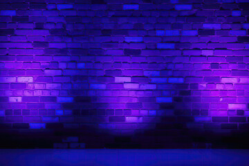Brick Wall In Ultra Violet Neon Colors