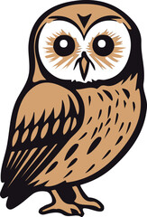 Tawny owl flat icon