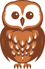 Tawny owl flat icon