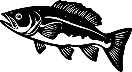 Walleye fish flat icon