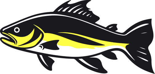 Walleye fish flat icon
