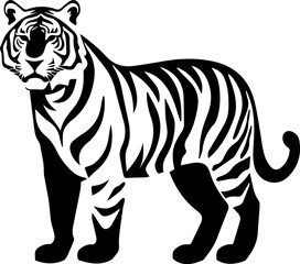 White tiger flat icon