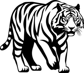 White tiger flat icon