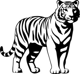 White tiger flat icon