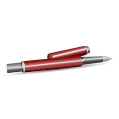 colored metal pen isolated on white background, vector mockup.
