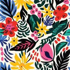 Seamless Colorful Botanical Pattern. Seamless pattern of Botanical in colorful style. Add color to your digital project with our pattern!