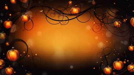 Orange and black happy halloween party background